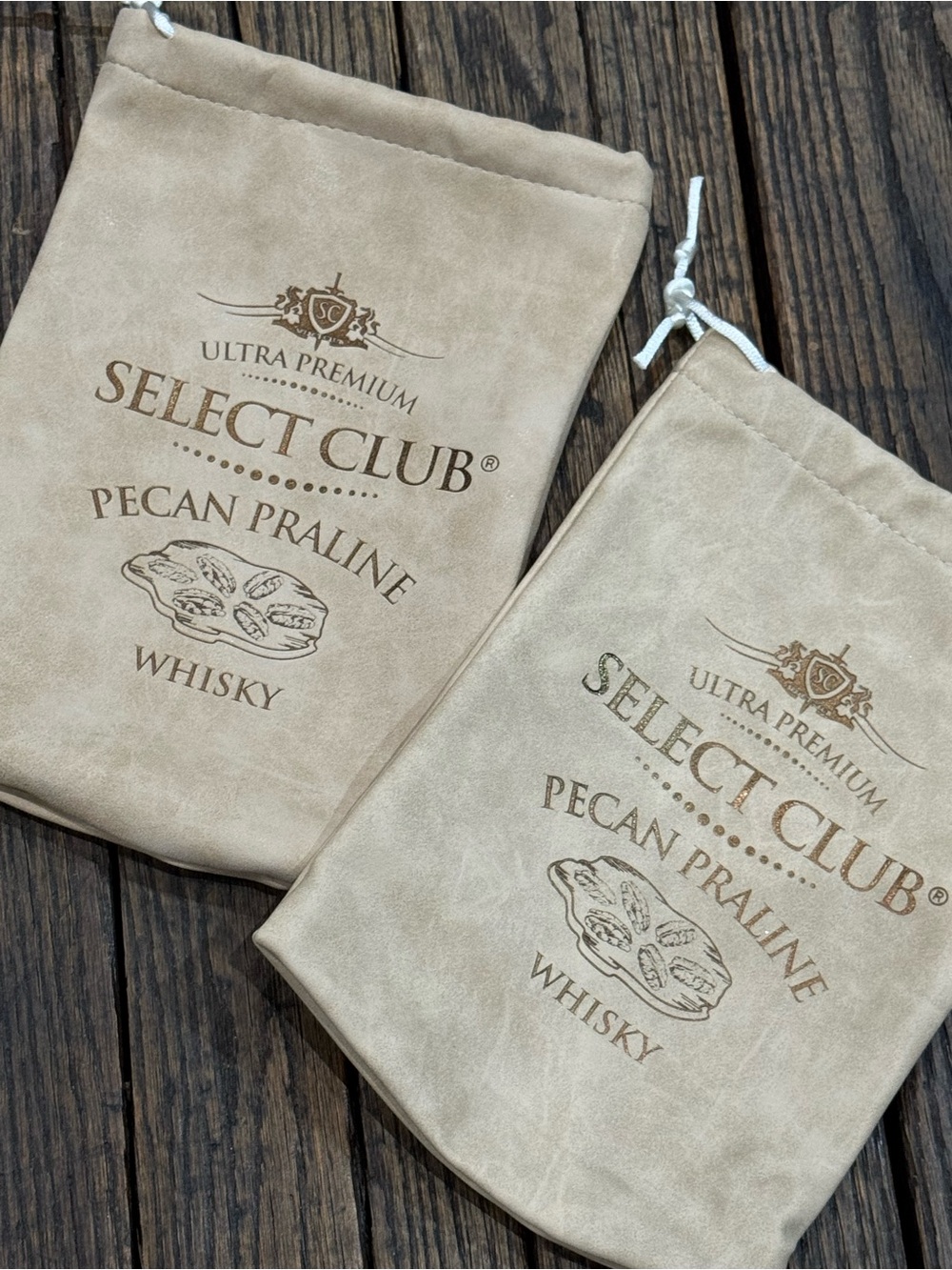 Ultra Premium Select Club Pecan Praline Whisky Bags - Bundle of 2 - Faux Leather